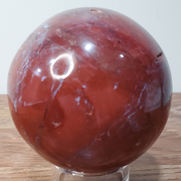 1.6 lbs Red Jasper Crystal Sphere 81mm 1.6 Pounds - Picture 5 of 14